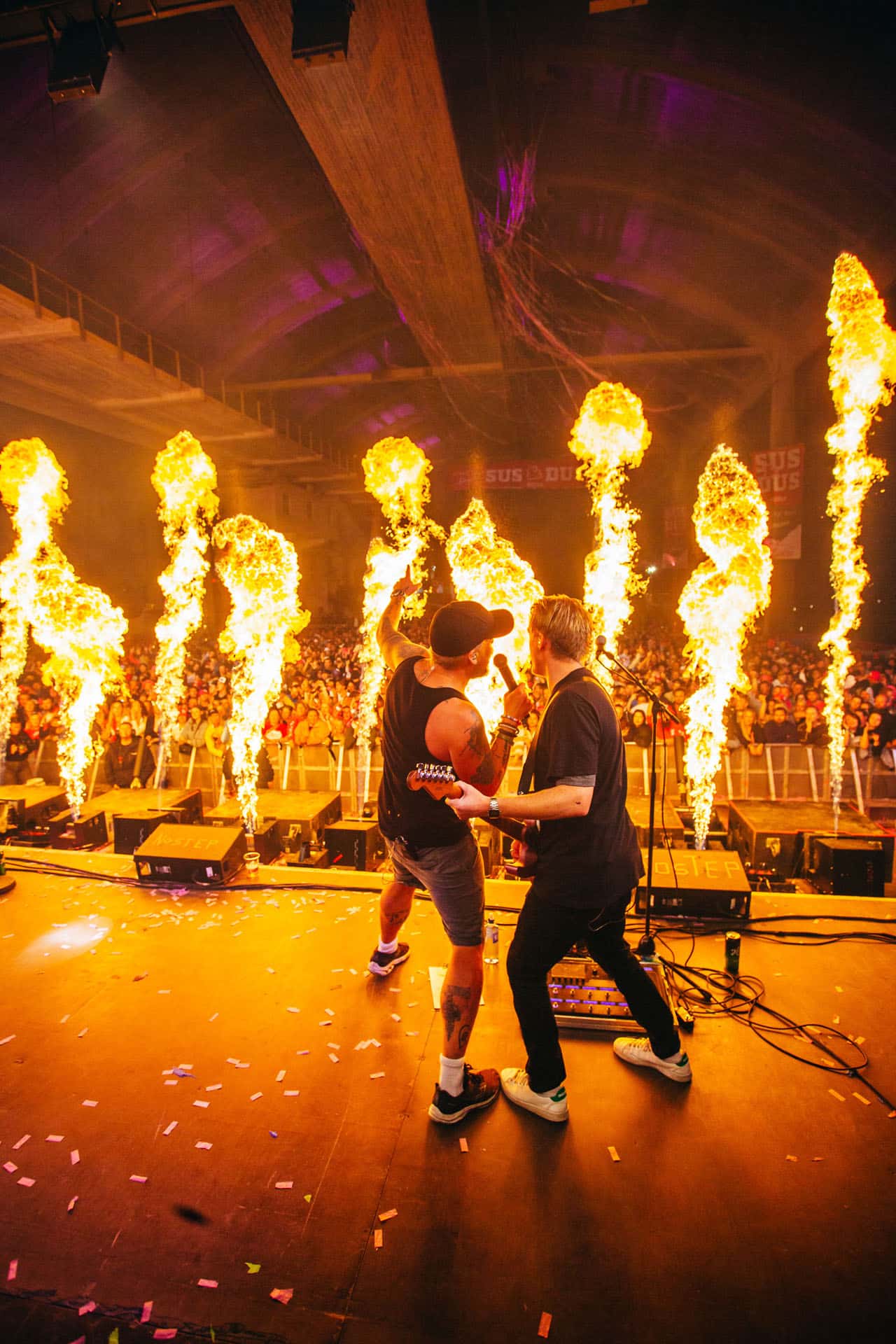 Pyroteknikk og sceneshow for Staysman. Fotograf er Bjørn Thorkildsen